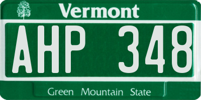 VT license plate AHP348