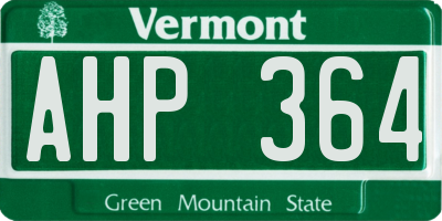 VT license plate AHP364