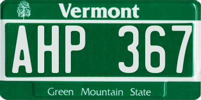 VT license plate AHP367