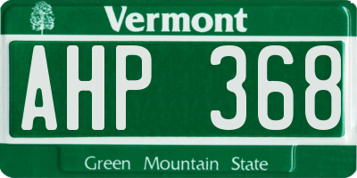 VT license plate AHP368