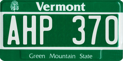 VT license plate AHP370