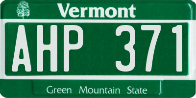 VT license plate AHP371