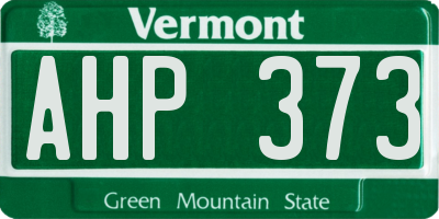 VT license plate AHP373