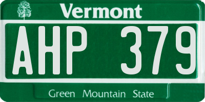 VT license plate AHP379
