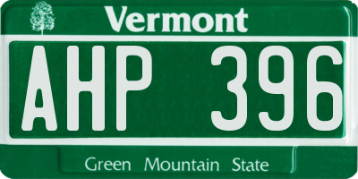 VT license plate AHP396
