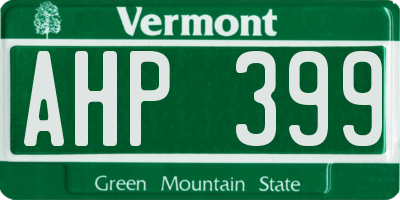 VT license plate AHP399