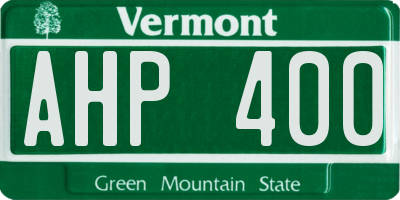 VT license plate AHP400
