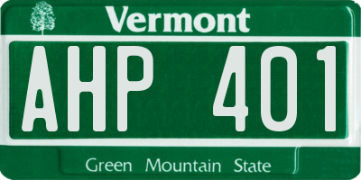 VT license plate AHP401
