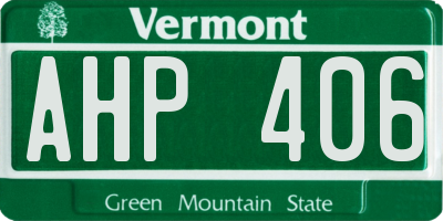 VT license plate AHP406