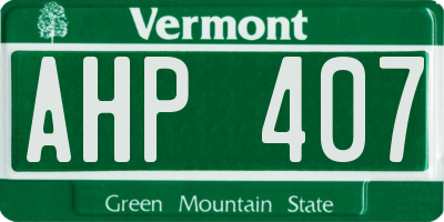 VT license plate AHP407