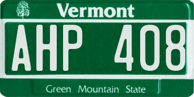 VT license plate AHP408