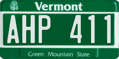 VT license plate AHP411