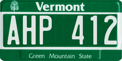 VT license plate AHP412