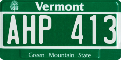 VT license plate AHP413
