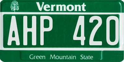 VT license plate AHP420
