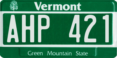 VT license plate AHP421