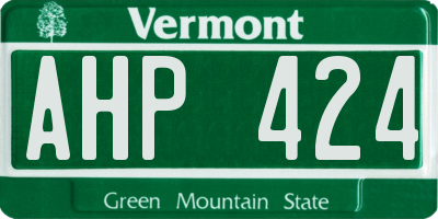 VT license plate AHP424