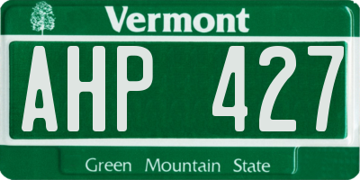 VT license plate AHP427