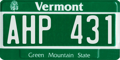 VT license plate AHP431