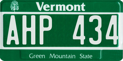 VT license plate AHP434