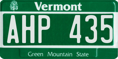 VT license plate AHP435