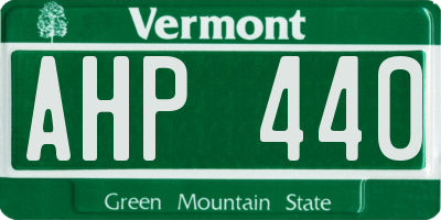 VT license plate AHP440
