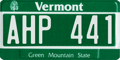 VT license plate AHP441