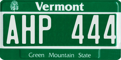 VT license plate AHP444
