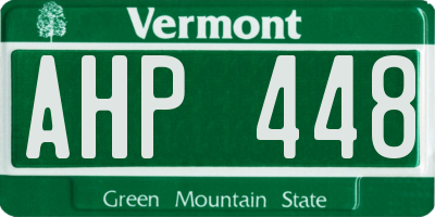 VT license plate AHP448