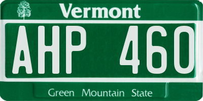 VT license plate AHP460