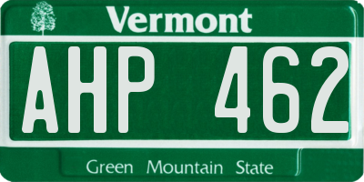 VT license plate AHP462