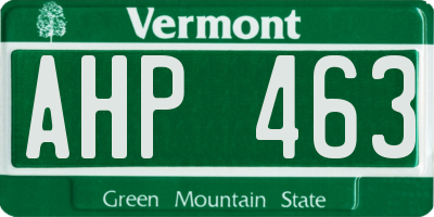 VT license plate AHP463