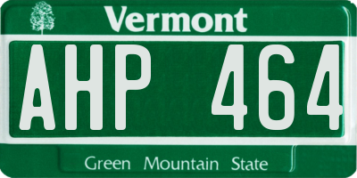 VT license plate AHP464