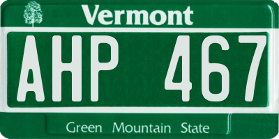 VT license plate AHP467