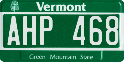 VT license plate AHP468
