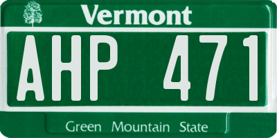 VT license plate AHP471