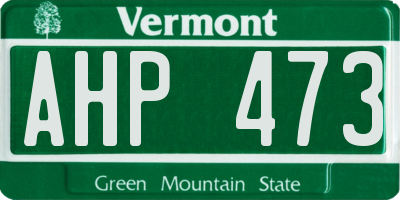 VT license plate AHP473