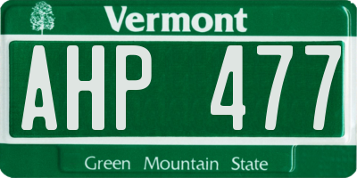 VT license plate AHP477