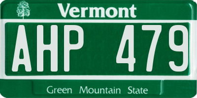 VT license plate AHP479
