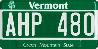 VT license plate AHP480