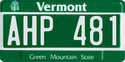 VT license plate AHP481