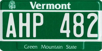VT license plate AHP482
