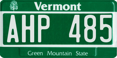 VT license plate AHP485