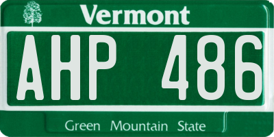 VT license plate AHP486