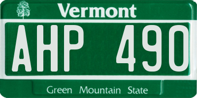 VT license plate AHP490