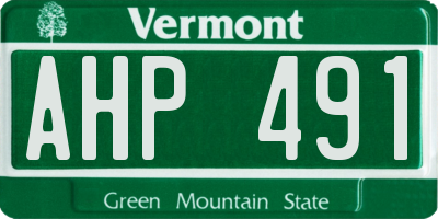 VT license plate AHP491