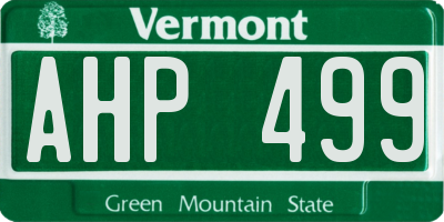 VT license plate AHP499