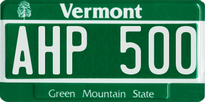 VT license plate AHP500