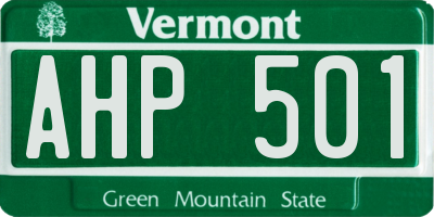 VT license plate AHP501
