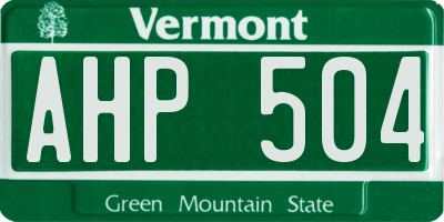 VT license plate AHP504